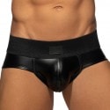 AD Fetish Cockring Back Zip Rub Briefs - Black