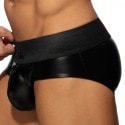 AD Fetish Cockring Front Zip Rub Briefs - Black