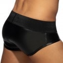 AD Fetish Cockring Front Zip Rub Briefs - Black