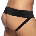 AD Fetish Cockring Front Zip Rub Jock - Black