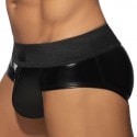 AD Fetish Cockring Front and Back Zip Rub Briefs - Black