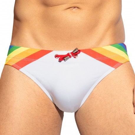 ES Collection Rainbow Swim Briefs - White