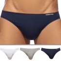 Addicted 3-Pack Cotton Bikini Briefs - White - Navy - Grey