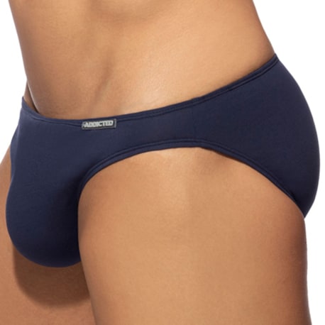 Addicted 3-Pack Cotton Bikini Briefs - White - Navy - Grey