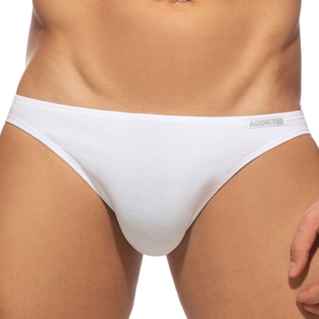 Addicted 3-Pack Cotton Bikini Briefs - White - Navy - Grey