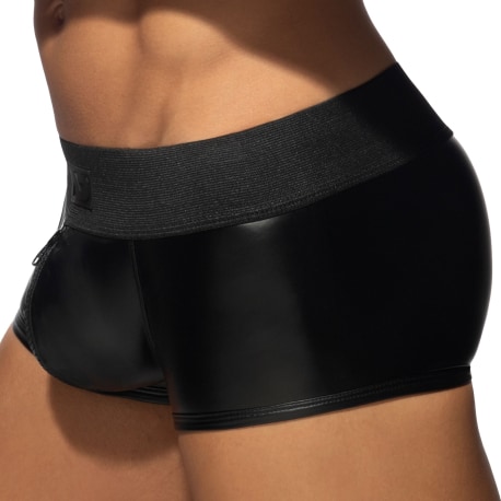 AD Fetish Boxer Front and Back Zip Rub Cockring Noir