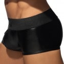 AD Fetish Cockring Front and Back Zip Rub Trunks - Black