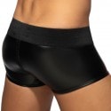 AD Fetish Cockring Front and Back Zip Rub Trunks - Black