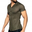 ES Collection Slim Fit Microfiber Shirt - Khaki