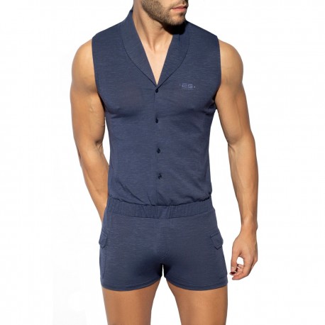 ES Collection Sleeveless Bodysuit - Navy