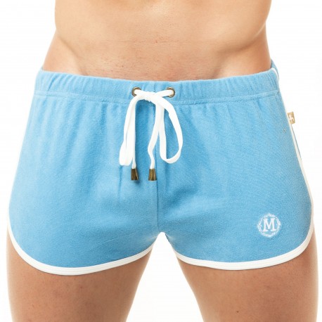 Cristallo - Lounge Shorts Men's sheer see-through Shorts in light blue mesh