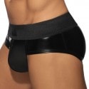 AD Fetish Cockring Allover Zip Rub Briefs - Black