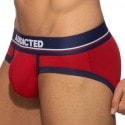 Addicted Basic Colors Cotton Briefs - Red - Navy