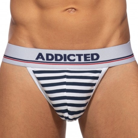 Addicted Basic Colors Cotton Thong - Sailor- White