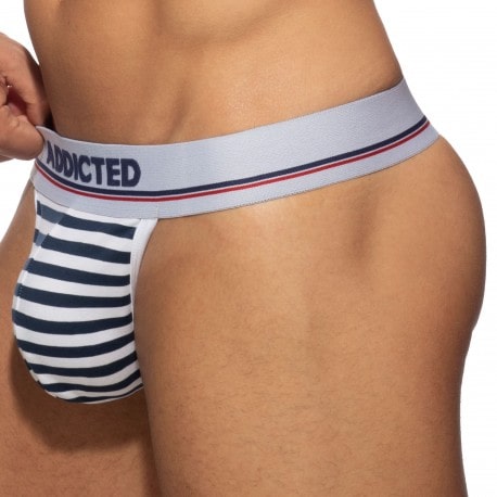 Addicted Basic Colors Cotton Thong - Sailor- White