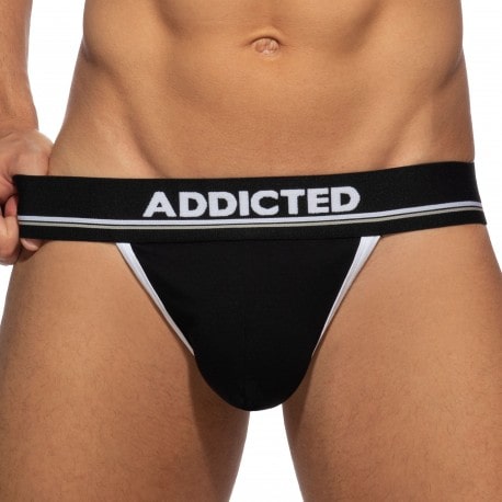 Addicted Basic Colors Cotton Thong - Black - White