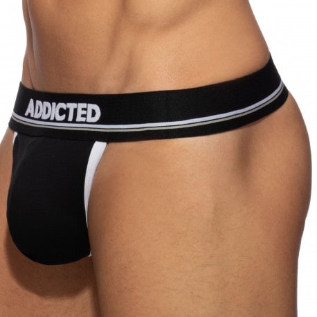 Addicted Basic Colors Cotton Thong - Black - White