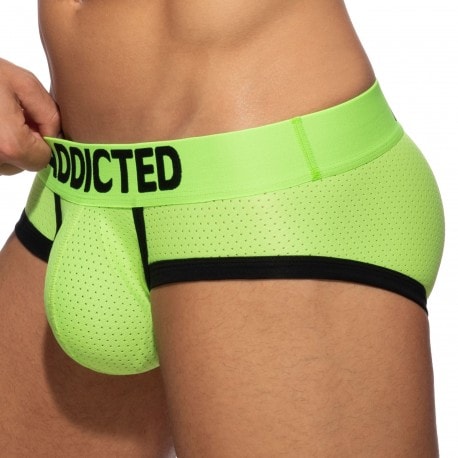 Addicted Basic Colors Mesh Briefs - Neon Green