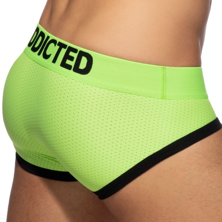 Addicted Basic Colors Mesh Briefs - Neon Green