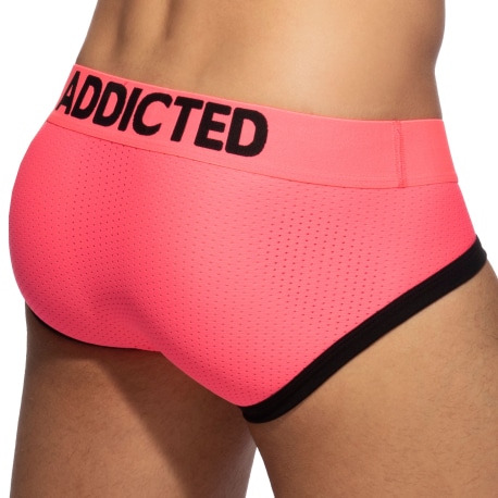 Addicted Basic Colors Mesh Briefs - Neon Pink