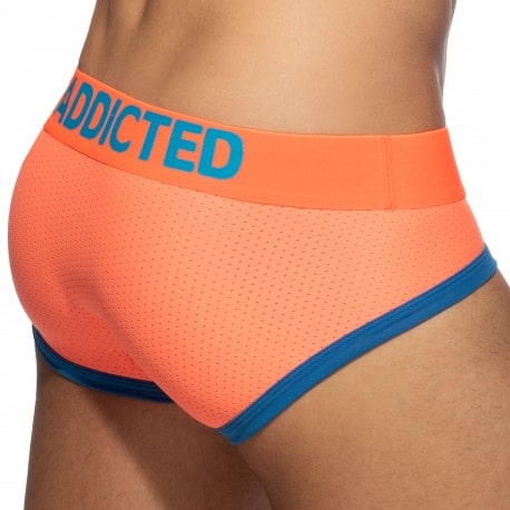 Addicted Basic Colors Mesh Briefs - Neon Orange