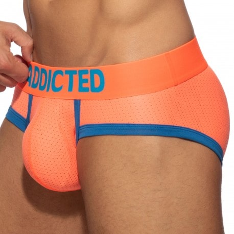 Addicted Basic Colors Mesh Briefs - Neon Orange