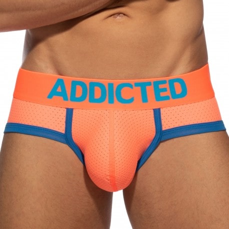 Addicted Basic Colors Mesh Briefs - Neon Orange