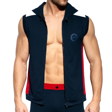 ES Collection Pique FIT sport Hoody - Navy