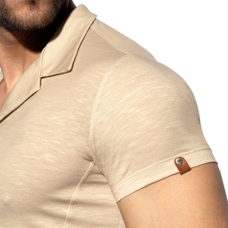 ES Collection Chemisette Slim Fit Microfibre Beige