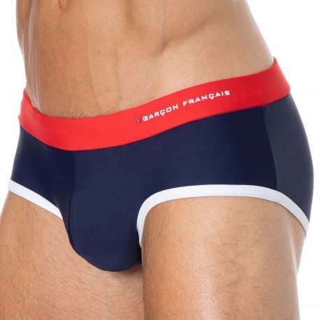 Garçon Français Swim Briefs - Navy - Red - White