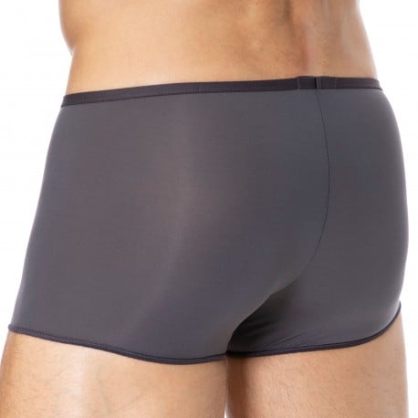 HOM Boxer Court Temptation Plume Microfibre Gris Anthracite