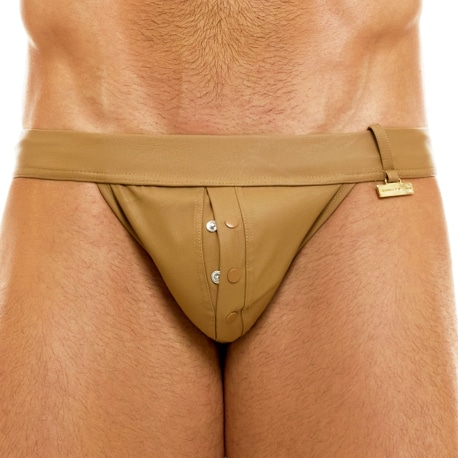 Modus Vivendi Leather Legacy Tanga Briefs - Camel