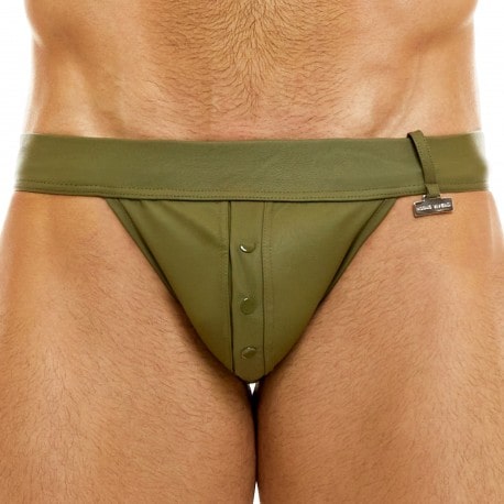 Modus Vivendi Leather Legacy Tanga Briefs - Khaki