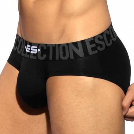 ES Collection Dystopia Quilted Brief - Black