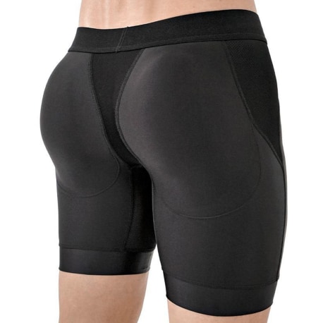 Rounderbum Workout Padded Long Boxer Briefs - Black