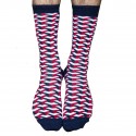 Garçon Français Chaussettes Basses Geométriques Bleu Marine