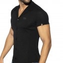 ES Collection Slim Fit Microfiber Shirt - Black