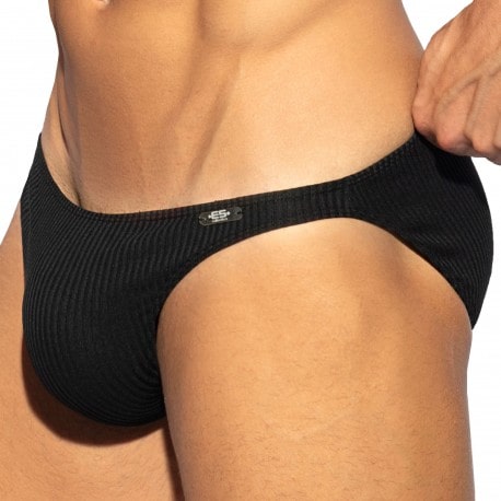 ES Collection Recycled Rib Bikini Briefs - Black