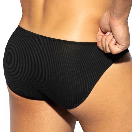 ES Collection Recycled Rib Bikini Briefs - Black