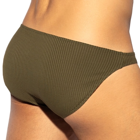 ES Collection Recycled Rib Bikini Briefs - Khaki