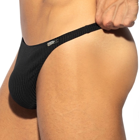 ES Collection Recycled Rib Thong - Black