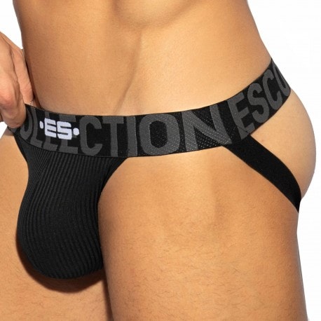 ES Collection Recycled Rib Jock - Black