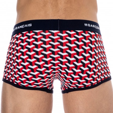 Garçon Français Geometric Cotton Trunks -  Navy