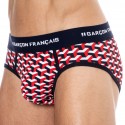 Garçon Français Slip Coton Géométrique Bleu Marine