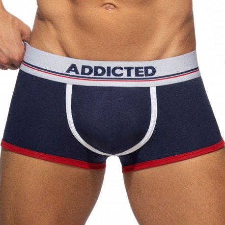 Addicted Lot de 3 Shortys Tommy Coton Bleu Marine - Blanc - Rouge