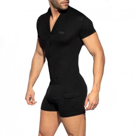 ES Collection Short-Sleeved Bodysuit - Black