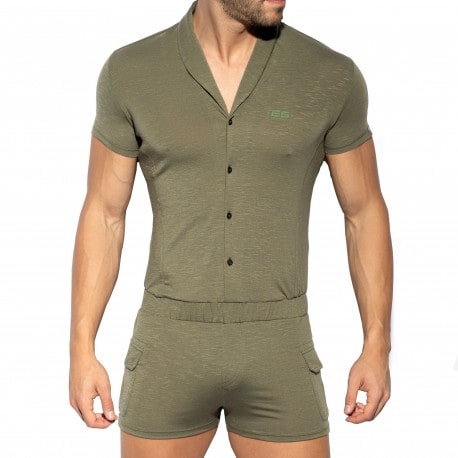 ES Collection Short-Sleeved Bodysuit - Khaki