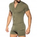 ES Collection Short-Sleeved Bodysuit - Khaki