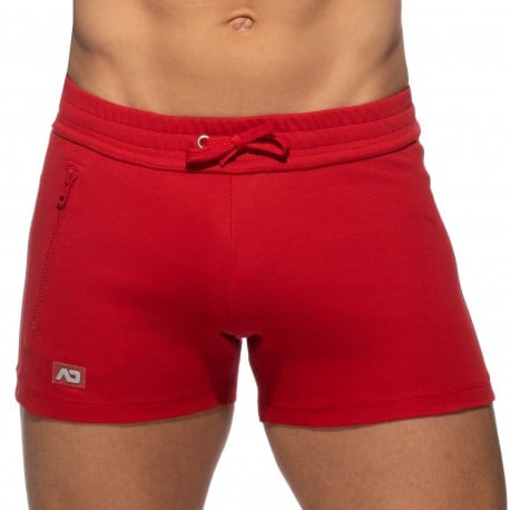 Addicted Zip Pocket Sport Shorts - Red