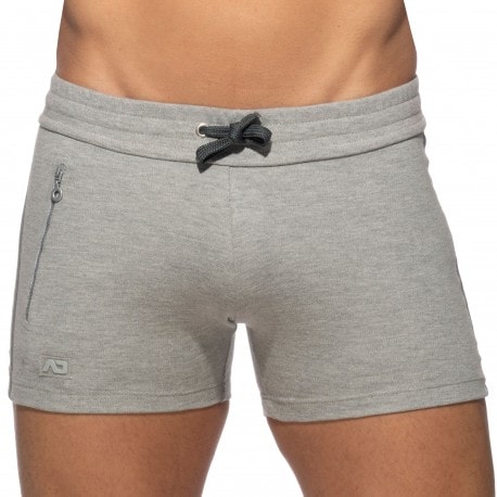 Addicted Zip Pocket Sport Shorts - Heather Grey